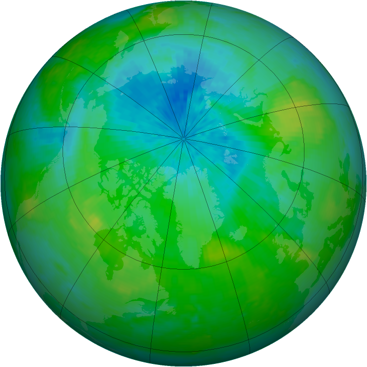 Arctic ozone map for 20 August 2002
